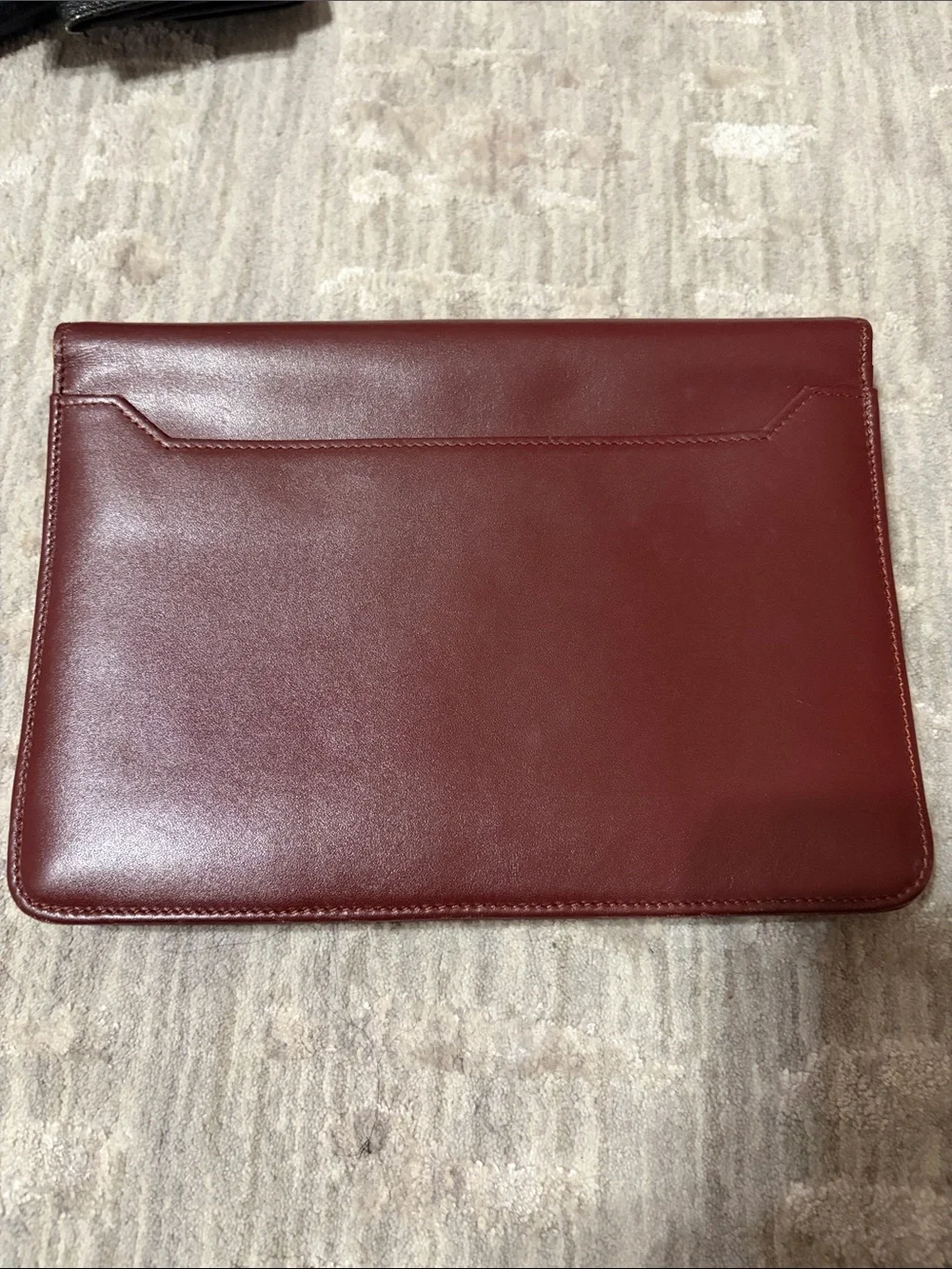 Cartier Brown Leather Document Case with Gold Corner Hardware
